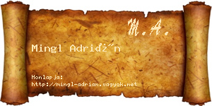 Mingl Adrián névjegykártya